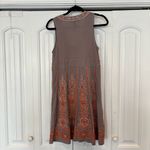INC International Concepts Tan And Orange Embroidered/Beaded Dress Size Medium Photo 1