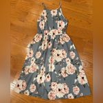AQUA  Gray Floral Print Dress Photo 1