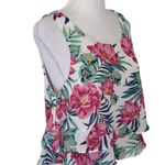 Sans Souci Pink Floral Cropped Tank Top Size XS Tropical Tank Top Floral Tank Photo 1