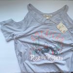 Living Doll NWT  ‘American Rogue Riders’ biker cold shoulder gray shirt, size L Photo 0