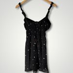 Reformation Black Elyse Patriotic Color Star Ruffle Strap Fit & Flare Mini Dress Photo 7