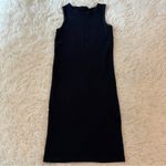 Brandy Melville Black Ribbed Tank Midi Dress Minimalist Bodycon Essential M Photo 8