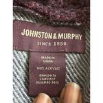 Johnston & Murphy Plaid Wine Red Blue Gray Poncho Cowl Neck w/ Fringe One Size Photo 6