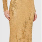 Mac Duggal  5504 Long Sleeve Embellished Evening Gown Dress FLAW Photo 1