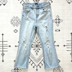BDG Kick Flare High Rise Cropped Jeans in Light Distressed Wash Size 29 Photo 3
