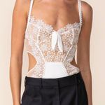 Skylar + Madison White Lace Bodysuit Photo 0