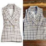Nanette Lepore Plaid Double Breasted Tweed Vest ~ Size Small 💛🍄 Photo 1