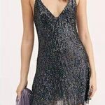 Free People  Gold Rush Mini Sequins Dress in Night Combo Size S NWT Photo 0