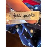 Free People  Dress Medium Blue‎ White Floral Collared Mini Retro Boho Cottagecore Photo 7