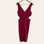 Zac Posen Berry Red Cutout Sleeveless Cocktail Knee Length Sheath Dress Size 6 Photo 8