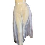 VINTAGE CIRCA 1960 CREAM, GOLD & TURQUOISE STRAPLESS SATIN FORMAL DRESS (XS) Blue Photo 11