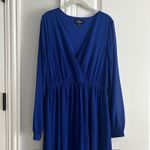 Lulus Water Lilies Royal Blue Maxi Dress XL Long Sleeve Photo 4