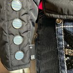 DC Women’s Black Nylon Blue Trim Button Up Jacket Photo 8