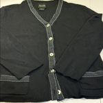 Andrea Jovine  Black  Cardigan with Button Details made in Italy Photo 5