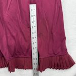 Tory Burch  Whitney Wrap ASO Burgundy Pleated Ruffle Wrap Midi Dress S P READ Photo 8