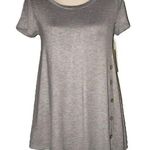 Misia grey short sleeve top with buttons on side Gray Photo 0
