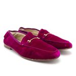Sam Edelman Lior Magenta Hot Pink Crushed Velvet Horsebit Loafer Shoes Size 8.5 Photo 6