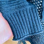 Eddie Bauer Nautical Open Weave Sweater- Navy Blue- Size Medium Photo 2