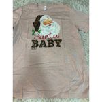 Bella Canvas Canvas Santa Baby  Tee Shirt Women's XL Pink Cheetah Santa Claus Christmas NWOT Photo 1
