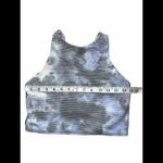 Athleta  blue & black‎ light tie dye conscious cropped high neck sports bra top S Photo 3