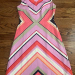 Maggy London  Pink and Orange Sleeveless Midi Dress - Size 2 Photo 0