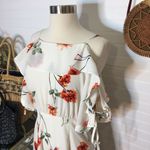 First Monday Floral Lace Up Sleeve Midi Dress​ Orange Photo 1
