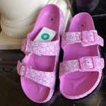 Sand & Shore Sandals Beach Shoes Pink Floral Slides Womens 8 Photo 2