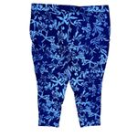 D & Co Denim Company Floral Print Capri Leggings Blue 2X Stretch‎ Size XXL Photo 5