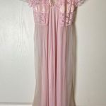 VINTAGE BABY PINK FLOOR LENGTH MAXI ROBE & SLIP DRESS SET Size M Photo 0