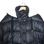 Avec Les Filles Womens L Water Resistant Puffer Jacket in Black White Dot NEW Photo 3