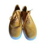Vince Copley Shoes Women's sz 8 Mustard Yellow White Suede Platform Low Lace Up Photo 5