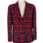 Pendleton Vintage 60'S 100% Virgin Wool Red Plaid Single Breasted Blazer Small Photo 0