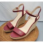 Calvin Klein Women's Hamal Wedge Sandal Cherry Red Size 10 EUC Photo 6