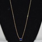 OL Sterling Forever Blue Crystal Vintage Casual Chic Chain Link Necklace Photo 0