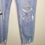 We The Free  Distressed High Rise Light Wash Button Fly Jeans Straight Raw Hem 24 Photo 6