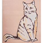 ZARA cat print silky ‘fashion pajama’ blogger favorite blouse top, size small Photo 1