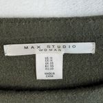 Max Studio  Plus 1X Sweater 3/4 Sleeve Forest Green Striped Pullover Women's Photo 3