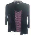 Croft & Barrow  M Black Purple Shell Jacket Top Set Photo 0