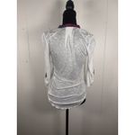 Anthropologie Tiny  Lace Embroidered Shirt Womens Xs White Slub Silk Blend Boho Photo 1