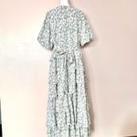 One Loved Babe  Green Blue Floral Pleated Tiered Maxi Dress Photo 6