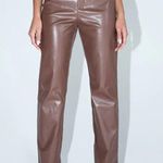 Princess Polly Vegan Leather Pants Brown Photo 2