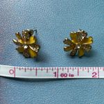Yellow Flower Stud Earrings Rhinestone Daisy Girlhoodcore Retro Mod Jewelry Y2K Photo 6