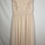 MAGNOLIA BOUTIQUE Midi Dress Ruffles Ivory Cottagecore Farmhouse Size Medium Photo 0