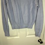 Gianni Bini  Blue Knit Scoop Neck Long Sleeve Pullover Sweater M Photo 6
