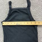 American Eagle Black Ribbed Lace Trim Cropped Tank Top Womens XS Cami Casual Photo 1