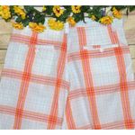 Vintage K.A.D. Clothing Co. Ladies Orange Plaid Long Shorts Size L Retro Summer White Size L Photo 5