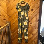 Derek Heart green floral lace top off the shoulder jumpsuit Photo 1