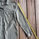 American Eagle Woman's Small Light Green Long Sleeve Button Up Shirt Lyocell Photo 6