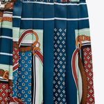 ZARA Multicolored Printed Pleated Midi Skirt Photo 5