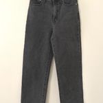 Madewell The Perfect Vintage Straight Jeans Black Wash Frayed Hem Denim Size 26 Photo 1